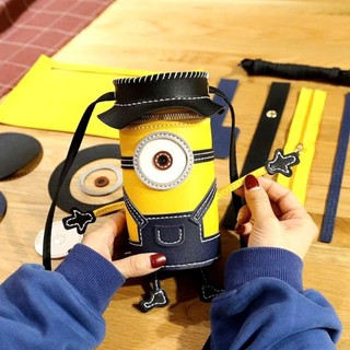 (MUA 1 TẶNG 1) Set nguyên liệu tự khâu, túi da tự làm hình Minion dễ thương – Quà tặng handmade ý nghĩa