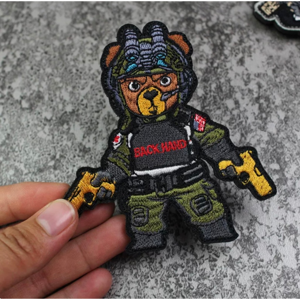 Patch_ miếng dán velcro vải chiến binh gấu thỏ tactical