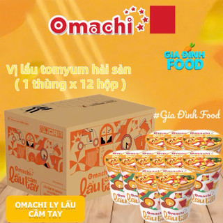 [THÙNG x24 Ly] Mì Omachi trộn lẩu cầm tay hương vị lẩu tôm hùm phô mai ly x 81g