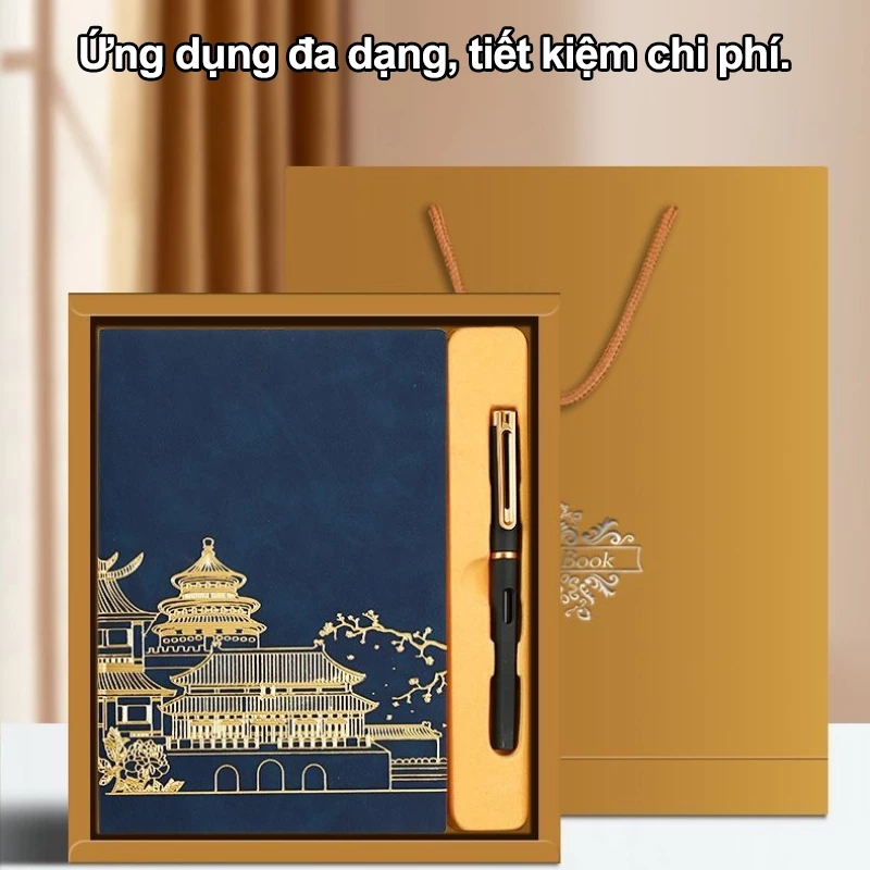 Bộ Sổ Tay A5 Cao Cấp Hộp Quà – Quà Tặng Văn Phòng & Sự Kiện Công Ty, Thiết Kế Cổ Điển