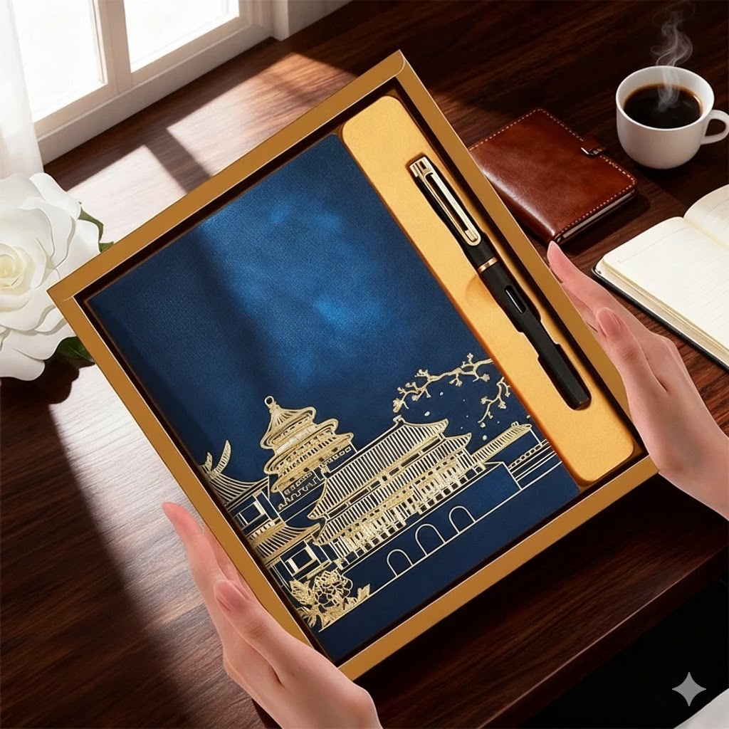 Bộ Sổ Tay A5 Cao Cấp Hộp Quà – Quà Tặng Văn Phòng & Sự Kiện Công Ty, Thiết Kế Cổ Điển
