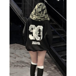 Áo Hoodies Zip , Áo Khoác Nỉ  Cotton From Boxy From Rộng in số 90 phối nón camo rằn ri Haven Studio chất nỉ cua dày dặn