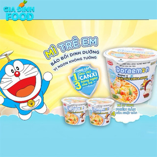 [THÙNG x12 Ly] Mì mini Doraemon vị Hải sản chua ngọt/ Hàu sữa Phô mai - 48gr