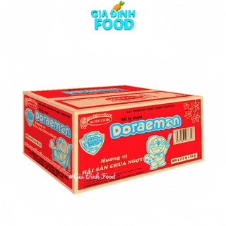[THÙNG x12 Ly] Mì mini Doraemon vị Hải sản chua ngọt/ Hàu sữa Phô mai - 48gr