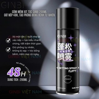 Gôm Xịt Tóc Mềm GINBI 200ml – Keo Xịt Mềm Giữ Nếp Chắc Không bết , Tóc Bồng Bềnh Tự Nhiên & Mềm Mượt