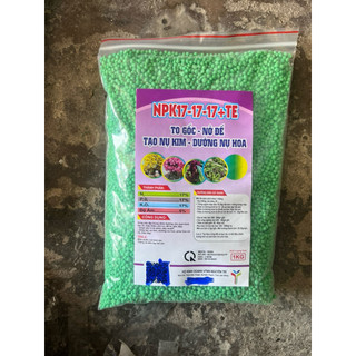 NPK 17-17-17 + TE gói 1kg, siêu nở gốc mai, phì gốc mai và cây kiểng