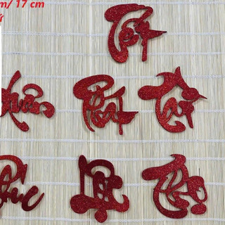 [Giá Sỉ] SET 10 CHỮ XỐP KIM TUYẾN TẾT, XUÂN, PHÁT, TÀI, PHÚC , LỘC ,THỌ TRANG TRÍ TẾT KÈM KEO DÁN MẶT SAU