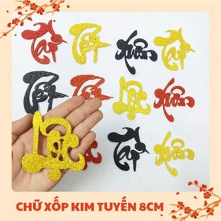 [Giá Sỉ] SET 10 CHỮ XỐP KIM TUYẾN TẾT, XUÂN, PHÁT, TÀI, PHÚC , LỘC ,THỌ TRANG TRÍ TẾT KÈM KEO DÁN MẶT SAU
