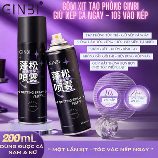 Gôm Xịt Tóc Mềm GINBI 200ml – Keo Xịt Tóc Giữ Nếp Chắc,Xịt Phồng Tóc Bồng Bềnh Tự Nhiên & Mềm Mượt