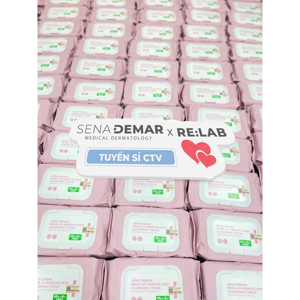 Khăn tẩy trang senademar make-up remove deep cleansing tissue 245g - 45 miếng/gói hạn 2028  IS118
