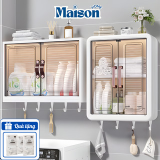Tủ Đựng Mỹ Phẩm Nhà Tắm Treo Tường MAISON, Kệ Đựng Đồ Nhà Tắm Có Cửa Trong Suốt Chống Nước, Chống Bụi
