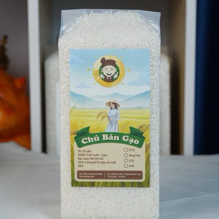1KG Gạo Nàng Hoa Cốm Sữa Đồng Biển Chú Bán Gạo , Dẻo Vừa - Dẻo Mềm Xốp - Cơm Ngọt Lạt - Thơm Nhẹ