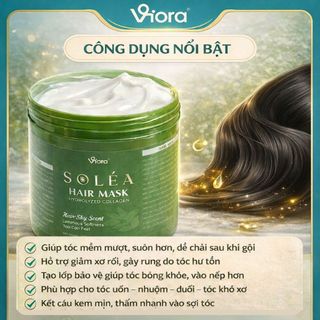 Kem Ủ Mượt Tóc SOLÉA Hydrolyzed Collagen 900g Tóc Bóng Mượt Giảm Khô Xơ | VIORA SHOP