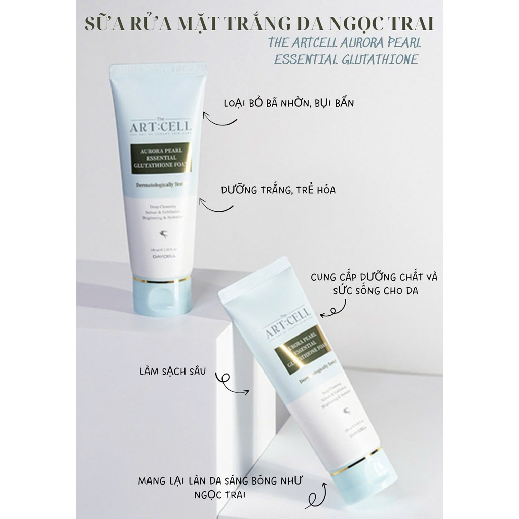 SỮA RỬA MẶT TRẮNG DA  THE ARTCELL AURORA PEARL ESSENTIAL GLUTATHIONE 100ML