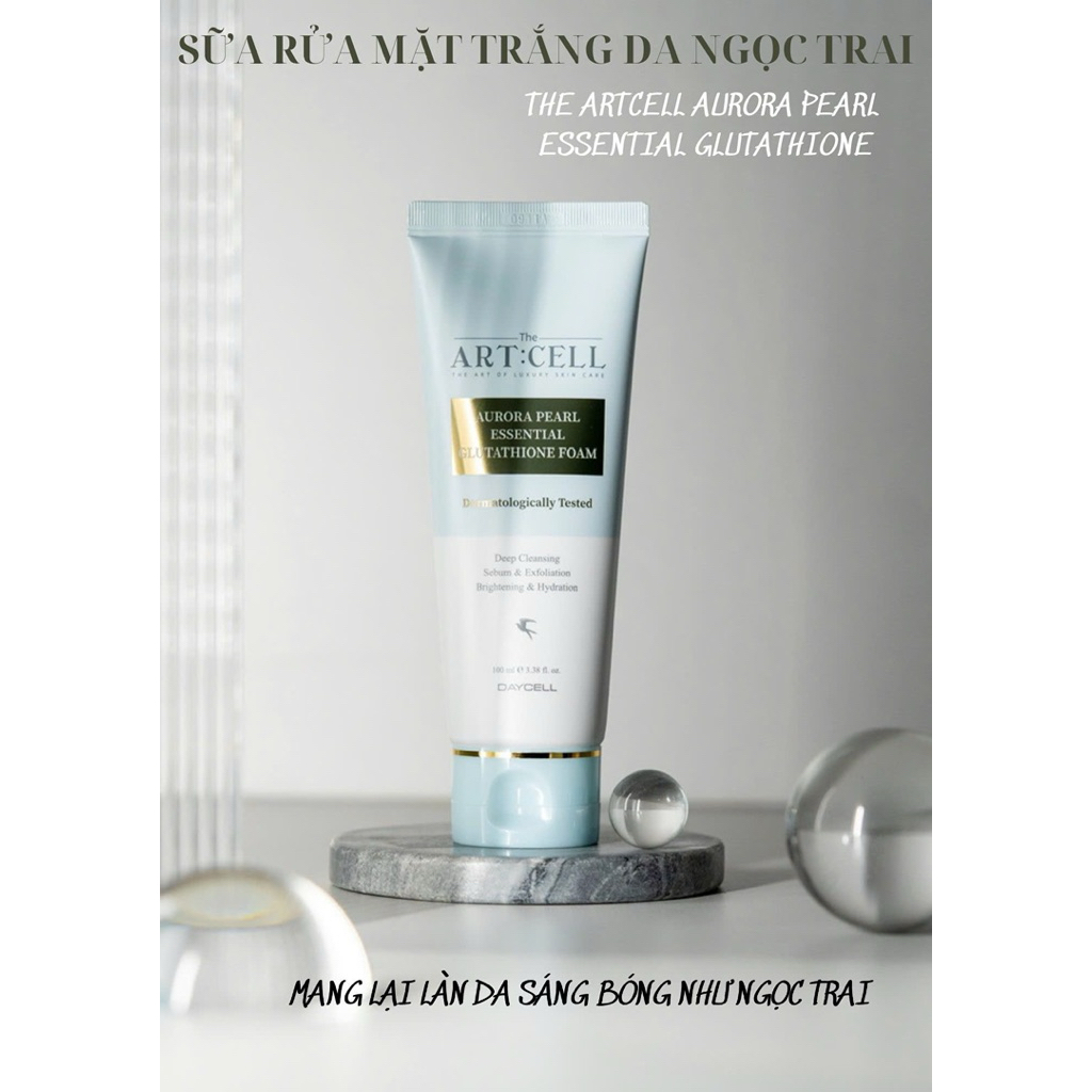 SỮA RỬA MẶT TRẮNG DA  THE ARTCELL AURORA PEARL ESSENTIAL GLUTATHIONE 100ML