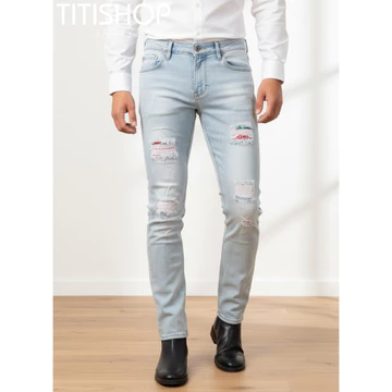 ( Hỏa tốc ) Quần Jeans Nam , Quần jean nam ôm , quần jean nam hàn quốc , Quần jean nam WAX QJ9996