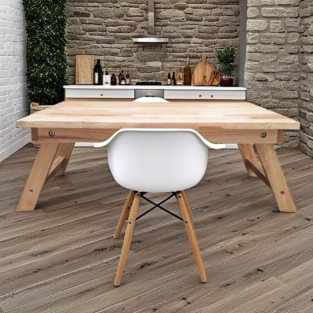 Bàn gỗ đa năng chân xếp - Bàn trà chữ nhật sofa/cafe ngồi bệt gấp gọn