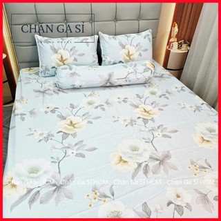 ☘️ĐỦ MẪU☘️ Bộ 4 Món Ga Gối Lyocell Microfiber Nằm Thoáng Mát, Vỏ Gối Ôm Khóa Kéo _ Chăn Ga Sỉ HCM