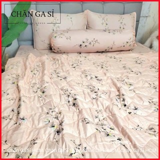 ✅LINK ĐỦ SIZE✅Bộ 5 Món Chăn Ga Gối Lyocell Microfiber Thoáng Mát, Vỏ Gối Ôm Khóa Kéo_Chăn Ga Sỉ HCM