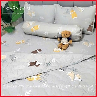 ✅LINK ĐỦ SIZE✅Bộ 5 Món Chăn Ga Gối Lyocell Microfiber Thoáng Mát, Vỏ Gối Ôm Khóa Kéo_Chăn Ga Sỉ HCM