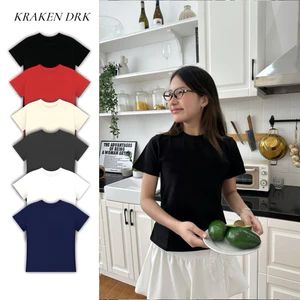 Áo Thun Nữ Baby Tee Trơn Basic Nhiều Màu - Kraken Drk, 100% Cotton Dày Dặn
