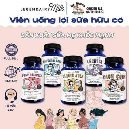 Viên Uống Lợi Sữa Hữu Cơ LEGENDAIRY MILK Mỹ - hộp 60v