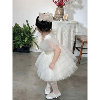 [ Hàng cao cấp ] [ Tặng kẹp lông vũ ] Váy công chúa thiên nga trắng vải ren siêu mềm mịn cho bé  - Váy dự tiệc bé gái