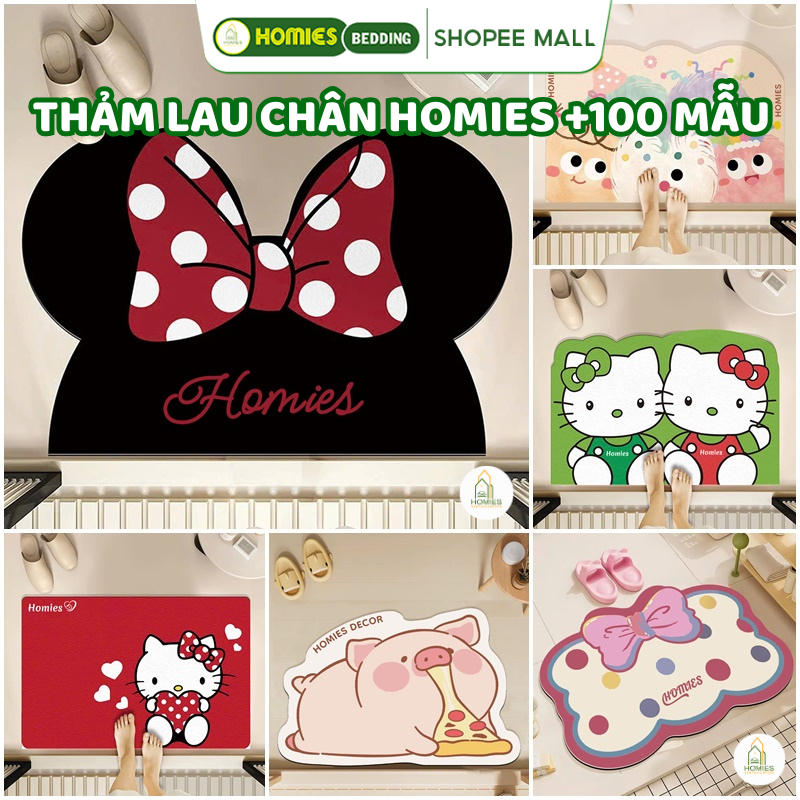 Thảm Chùi Chân HOMIES Bedding & Décor Bali Hình Thú 3D 2026 - Thiết Kế Derco Trang Trí