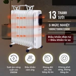 Máy sưởi dầu 13 thanh không khô da FUJIHOME OH8613, máy sưởi làm ấm phòng ngủ an toàn 25–30m² — ảnh 3