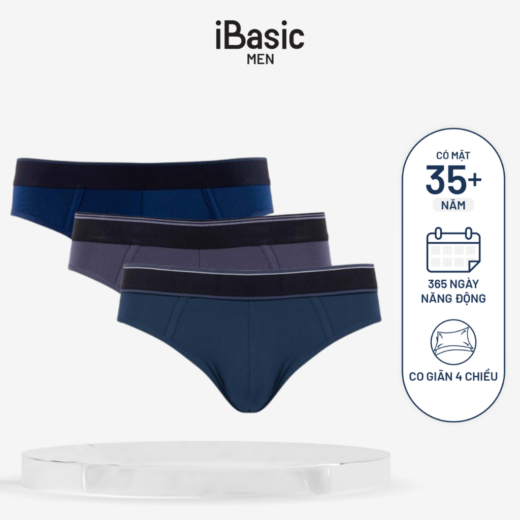 Combo 3 Quần lót nam iBasic brief lưng thun poly logo IB PANM117 ...