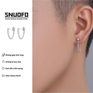 SNUOFO- Khuyên Tai Nam Phong Cách Ins Tối Giản Thời Thượng Nam Tính Cá Tính Khuyên Tai Dây Khuyên Rủ Phong Cách Bad Boy