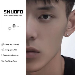 SNUOFO-Khuyên Tai Bạc Đơn Chiếc Mini Nam Dưỡng Lỗ Tai Thiết Kế Độc Lạ Phong Cách Tối Giản Thời Thượng Cho Nam Giới