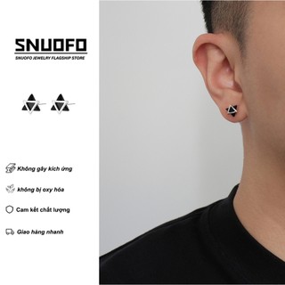 SNUOFO-Khuyên Tai Tam Sinh Thạch Nam Độc Đáo Cao Cấp Phong Cách Bad Boy 2025 Mẫu Mới Bán Chạy