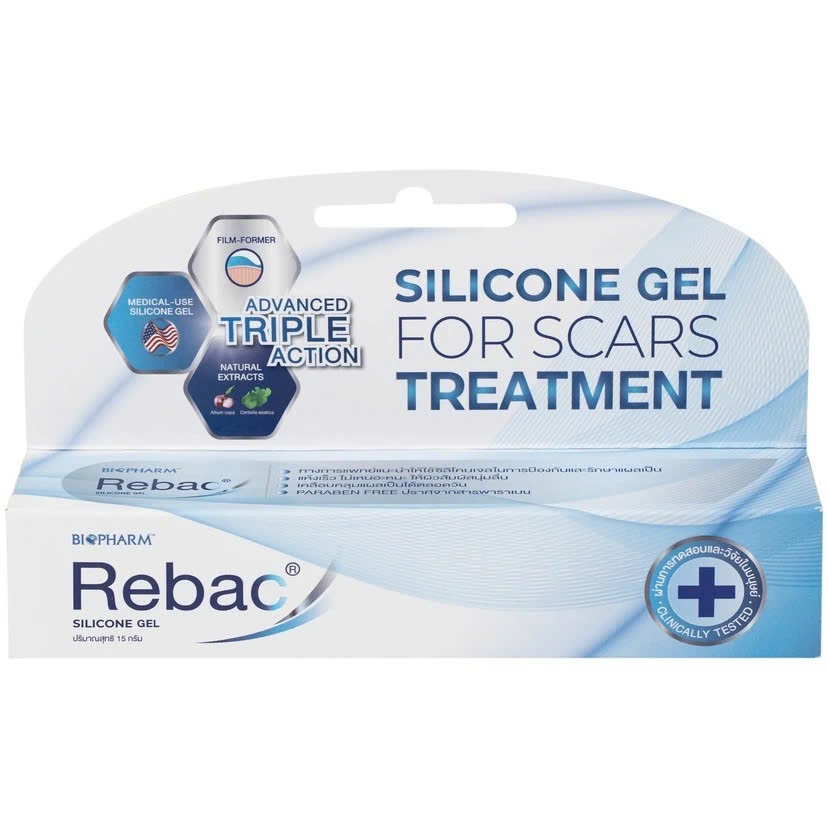 Rebac Gel Silicone Y Tế Ngăn Ngừa Sẹo – Hỗ Trợ Làm Mờ Sẹo Lồi, Sẹo Thâm, Sẹo Sau Phẫu Thuật (Tuýp 15g)