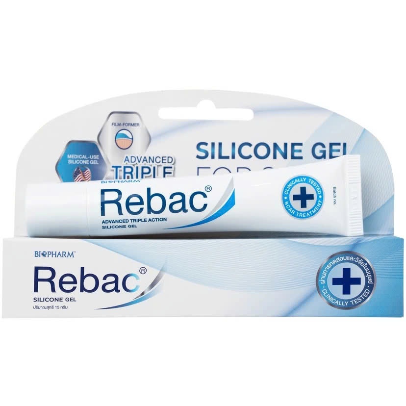 Rebac Gel Silicone Y Tế Ngăn Ngừa Sẹo – Hỗ Trợ Làm Mờ Sẹo Lồi, Sẹo Thâm, Sẹo Sau Phẫu Thuật (Tuýp 15g)
