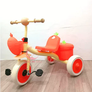 Xe đạp cho bé cà rốt CÓ GIỎ ĐỰNG ĐỒ CHƠI, xe đạp trẻ em 3 bánh, xe đạp 3 bánh cho bé từ 2 - 6 tuổi