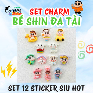 Charm gắn dép: Charm Shin- Bé Shin đa tài- Bộ 12 món dễ thương