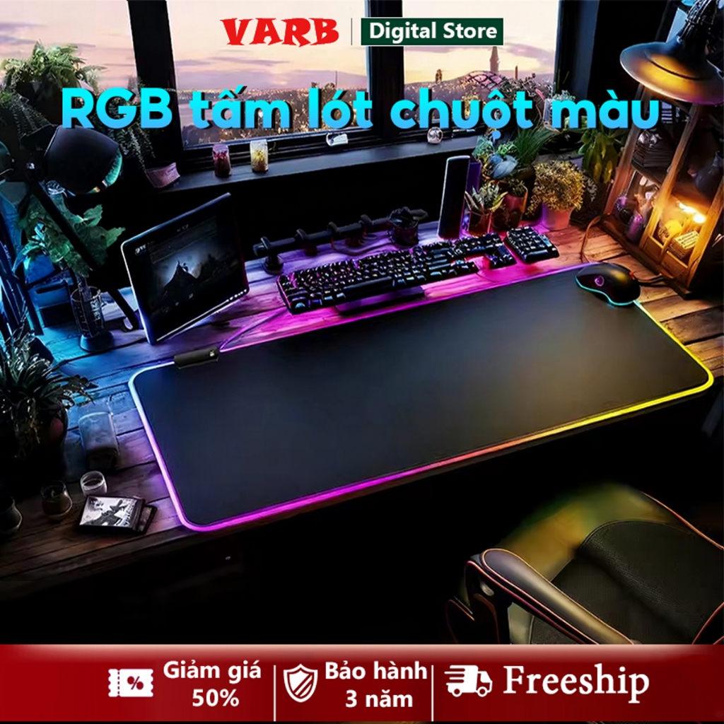 Miếng Lót Bàn Phím Đèn LED RGB Đa Màu Sắc Động
