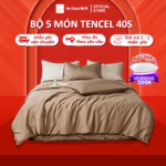 Bộ Ga Giường 5 Món HỆ THỐNG NỆM Set Vỏ Chăn Drap Gối Đệm 5 Món Lụa Tencel 40s Pha Cotton Trải Giường Mùa Thu Cao Cấp — ảnh 1