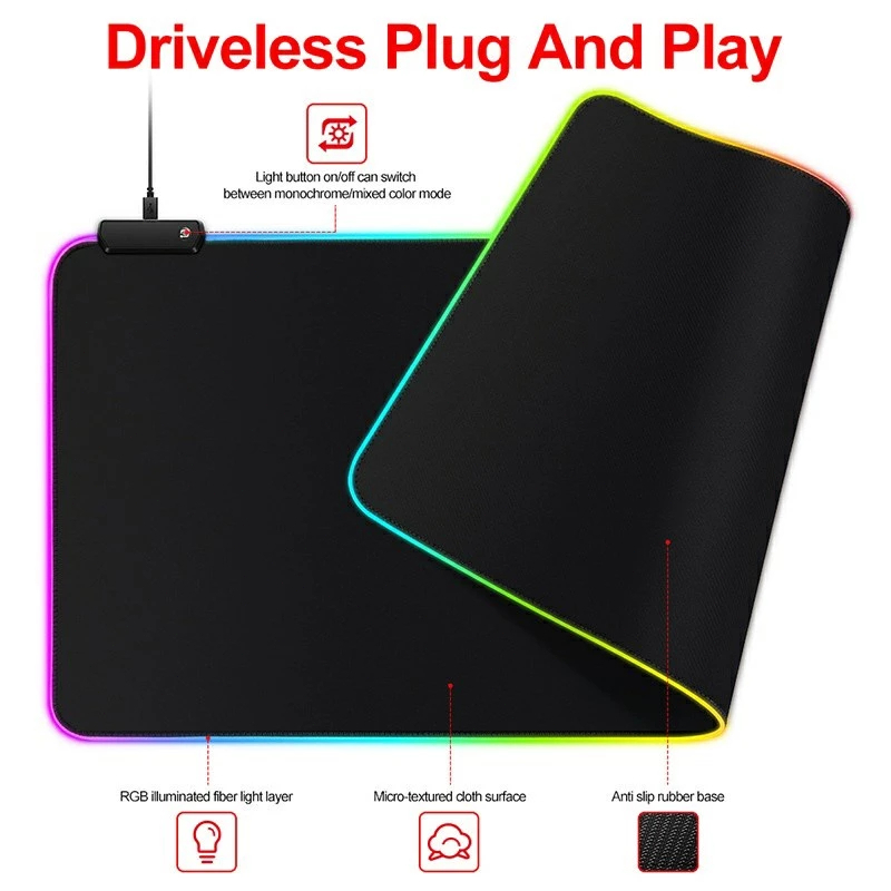 Miếng Lót Bàn Phím Đèn LED RGB Đa Màu Sắc Động | BigBuy360 - bigbuy360.vn