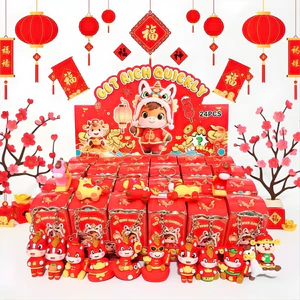 Blind box 24 hộp mù móc khoá Thần Tài Tết, Pop Mart bóc quà bí mật hộp, Sét 24 móc khóa Tết thần tài quà tặng cho bé