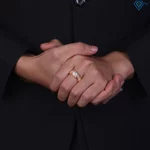 Nhẫn bạc nam kim tiền đính đá 6mm màu xi vàng 18K, xi vàng hồng, xi bạch kim bản nhỏ sang trọng NNA0879 - Trang Sức TNJ — ảnh 2