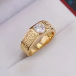 Nhẫn bạc nam kim tiền đính đá 6mm màu xi vàng 18K, xi vàng hồng, xi bạch kim bản nhỏ sang trọng NNA0879 - Trang Sức TNJ — ảnh 4