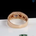 Nhẫn bạc nam kim tiền đính đá 6mm màu xi vàng 18K, xi vàng hồng, xi bạch kim bản nhỏ sang trọng NNA0879 - Trang Sức TNJ — ảnh 8
