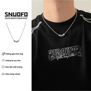 SNUOFO - Dây chuyền nam bằng thép titan không phai màu an toàn khi tắm thiết kế tối giản phù hợp cho các cặp đôi