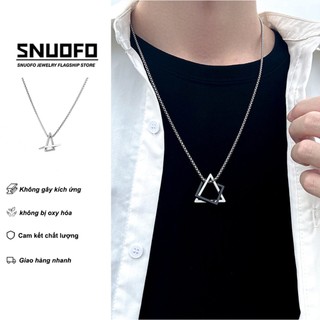 SNUOFO - Dây chuyền nam hình học dây đeo áo len nữ dây chuyền hình xương rắn đôi bán chạy nhất năm 2025