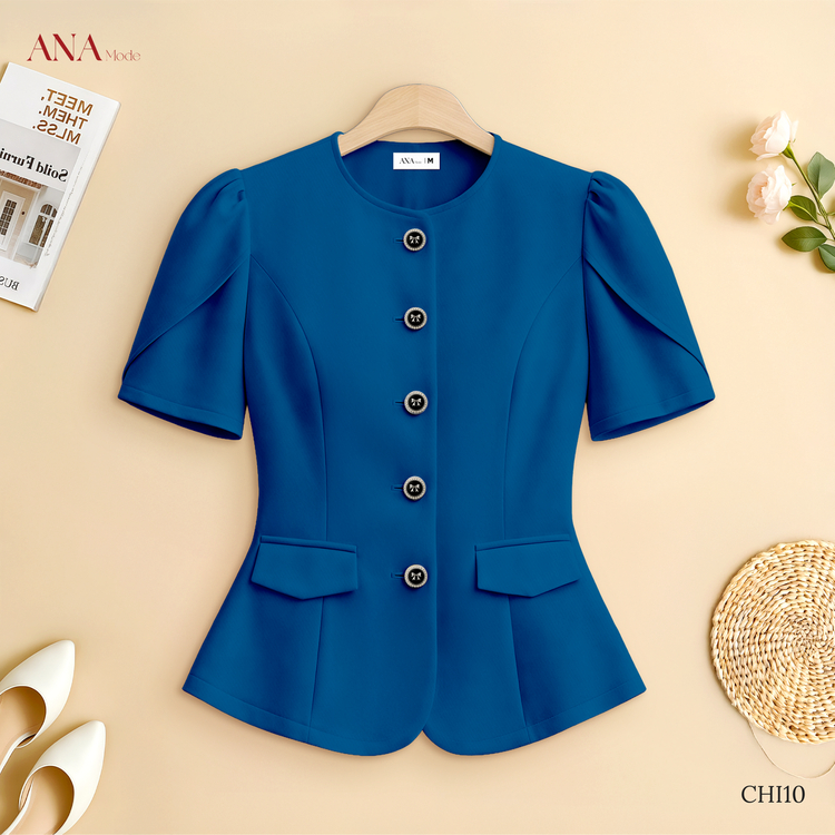 Áo Kiểu Công Sở Trung Niên ANA Mode Chất Liệu Cotton Lạnh Sang Trọng Đi Tiệc Quà Tặng Mẹ AK25CHI10