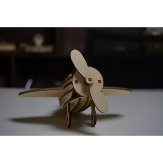 HDLaser Mô Hình Máy Bay Gỗ DIY Lắp Ghép 3D – Puzzle Gỗ Trang Trí Bàn Làm Việc HDF001(12x7x11cm)