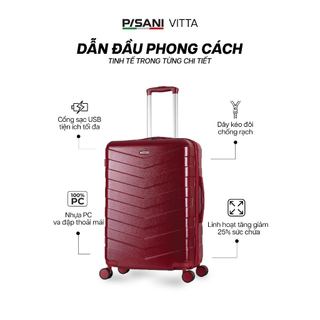 [VOUCHER 1 TRIỆU] Vali Kéo MIAvn Pisani VITTA - Vali Xách Tay size 20 , Nhựa PC Cao Cấp, Tích Hợp Cổng Sạc Dự Phòng
