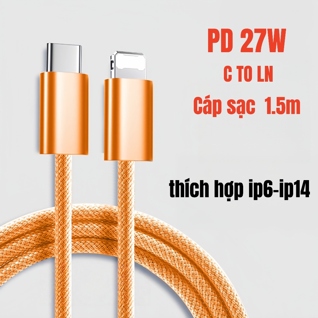sạc nhanh PD20W Chíp  TypeC to L 1.5met,sạc nhanh  Phụ Kiện Sạc Điện Thoại phone PD20W